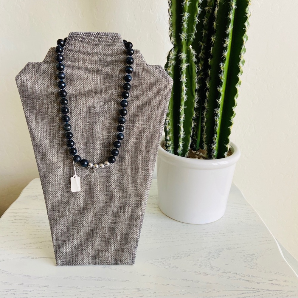 Natural stoneblue Tiger eye necklace